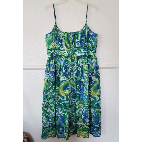 Jones‎ New York Chiffon Babydoll Bandage Dress Cocktail Party Turquoise Size 16 - Picture 11 of 16